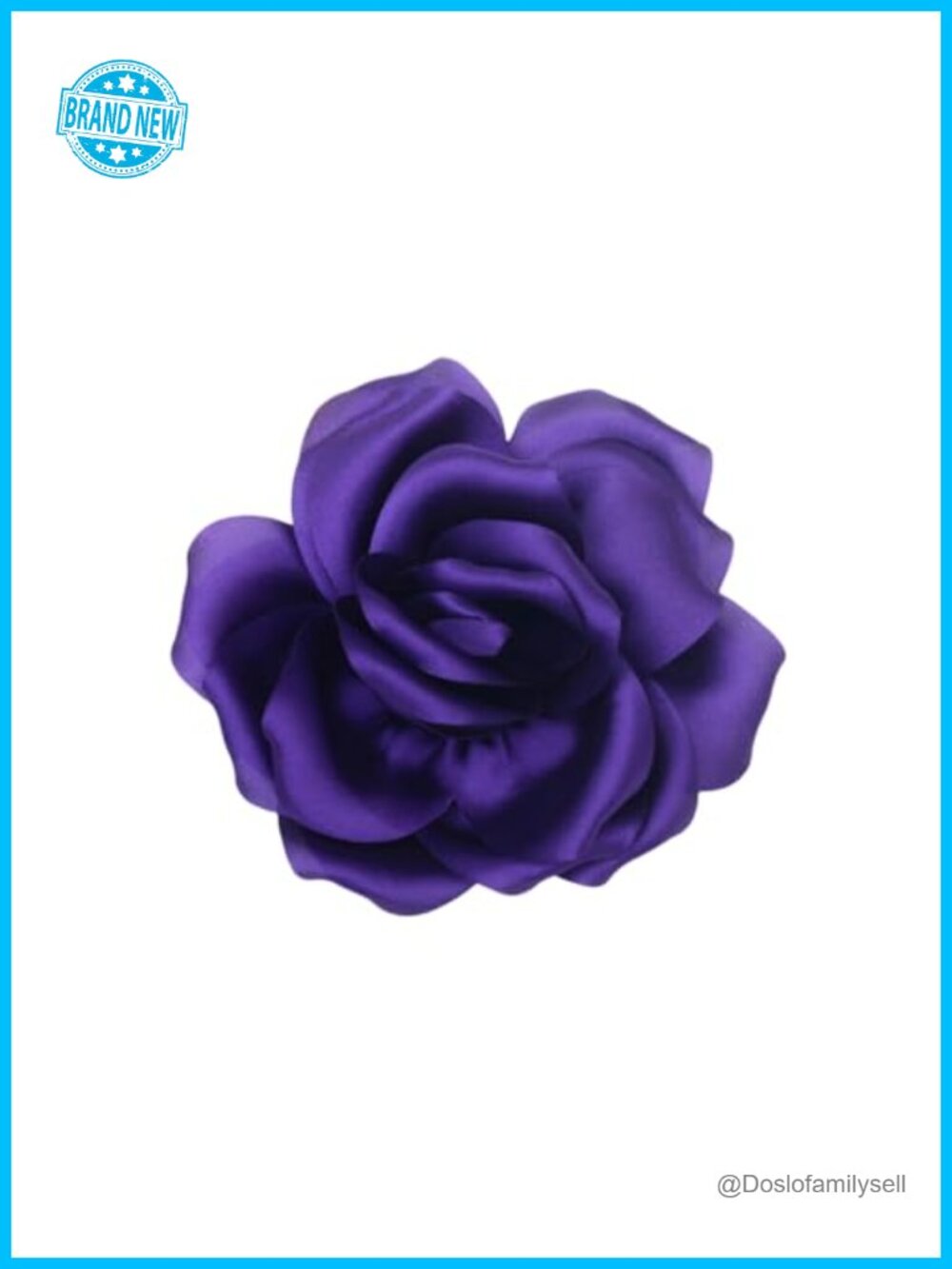 Large Satin Rose Brooch Pin Hair Clip Wedding Party Jewelry Gift